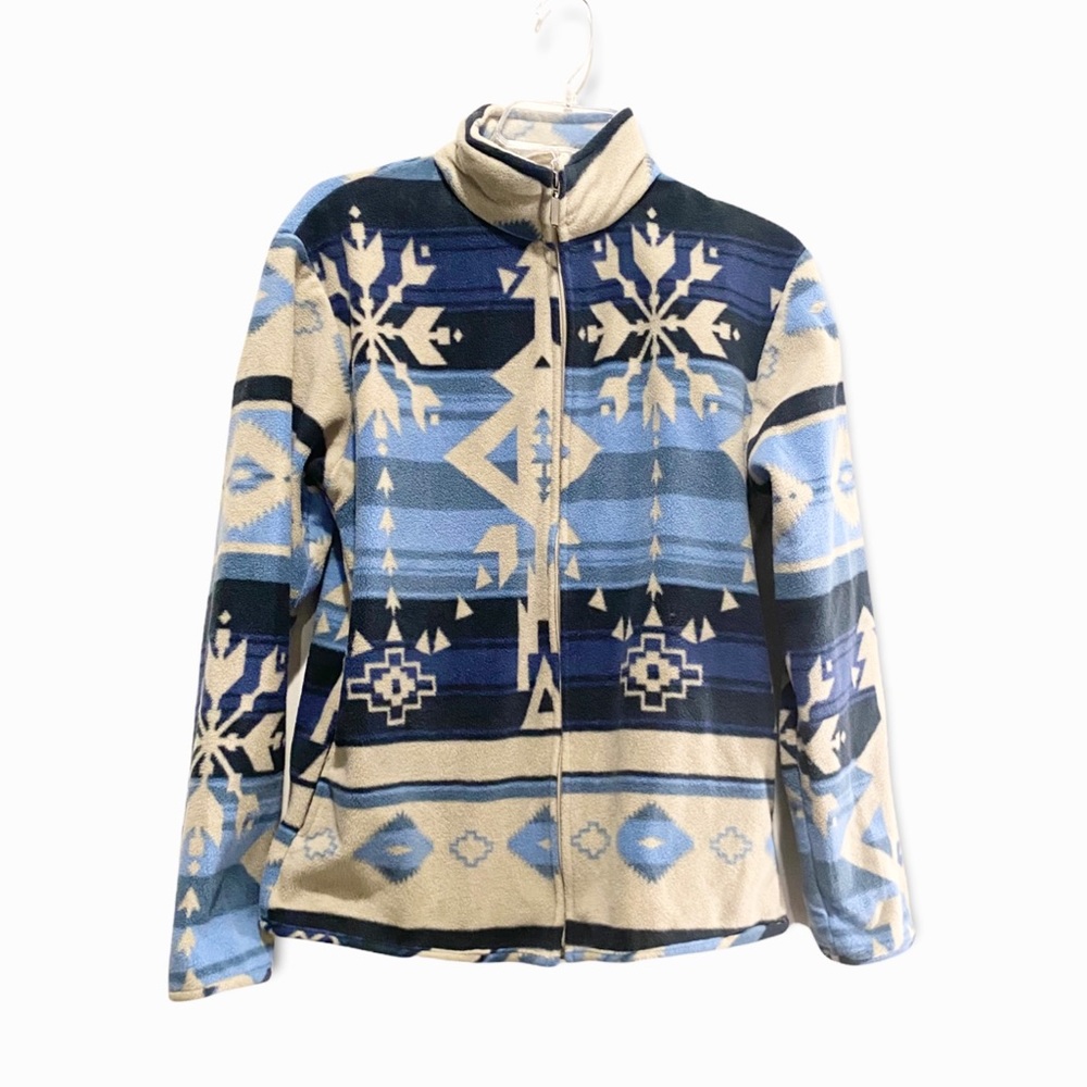 Jane Ashley Aztec Tribal Fleece Jacket Sz S